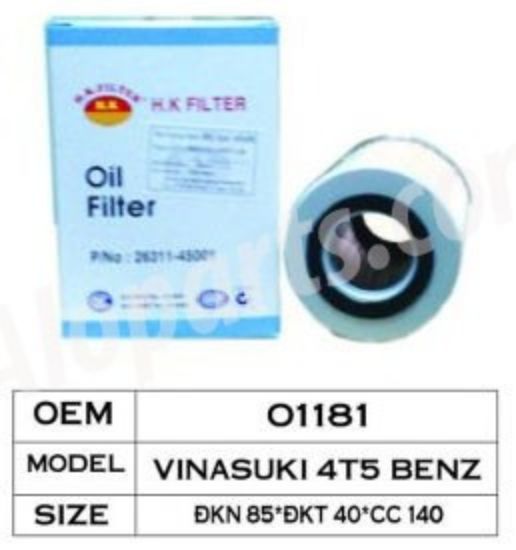 Ảnh của H.k filter O1181 - Lọc nhớt vinaxuki 4t5 benz (xe tq) 85*140*40*40