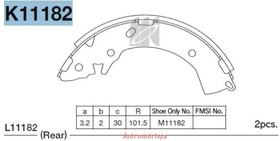 Ảnh của Mk Kashiyama K11182 - Bố thắng sau hyundai i10 13-,rio 11-,getz 06-, accent,elantra 10