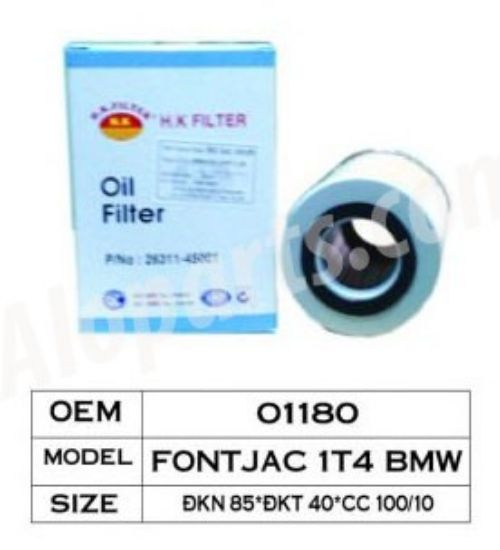 Ảnh của H.k filter O1180 - Lọc nhớt foton jac 1t4 bmw (xe tq) 85*100*40*10