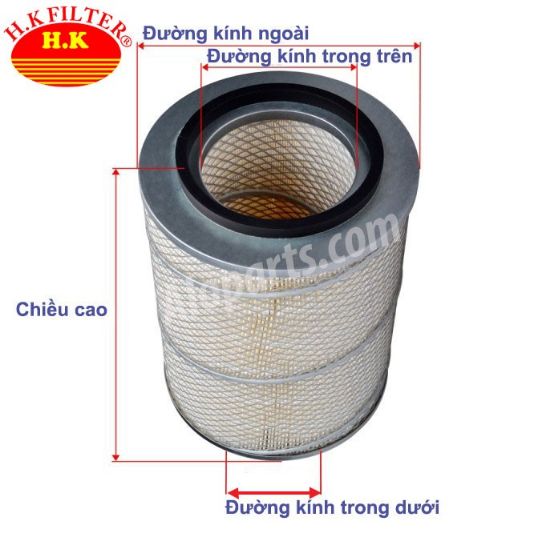 Ảnh của H.k filter O1158LX/CAO - Lọc nhớt hyundai d6ac,d6ca,d6cb 1 cục cao 185mm lưới xéo